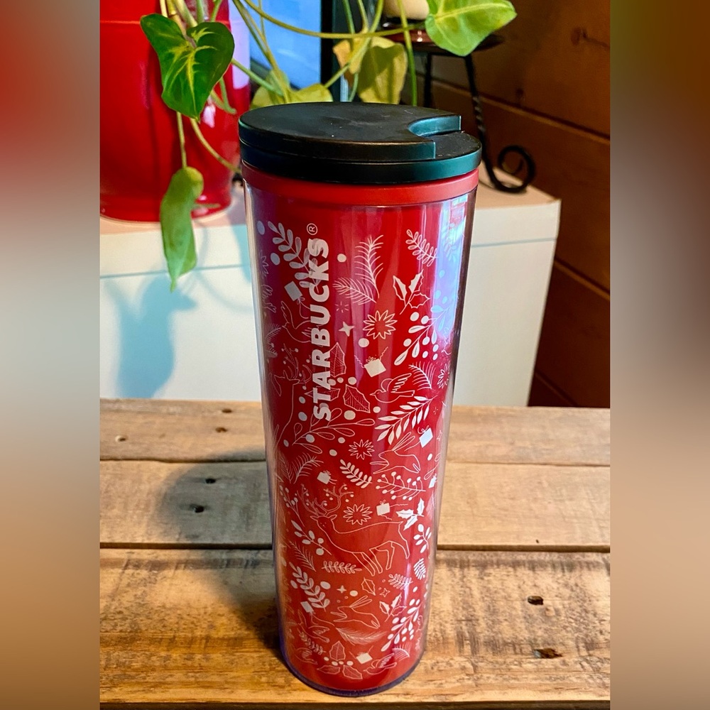 🎄Starbucks Holiday 2018 Wildlife & Leaves 16oz Tumbler w/Screw on Lid🎄